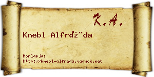 Knebl Alfréda névjegykártya